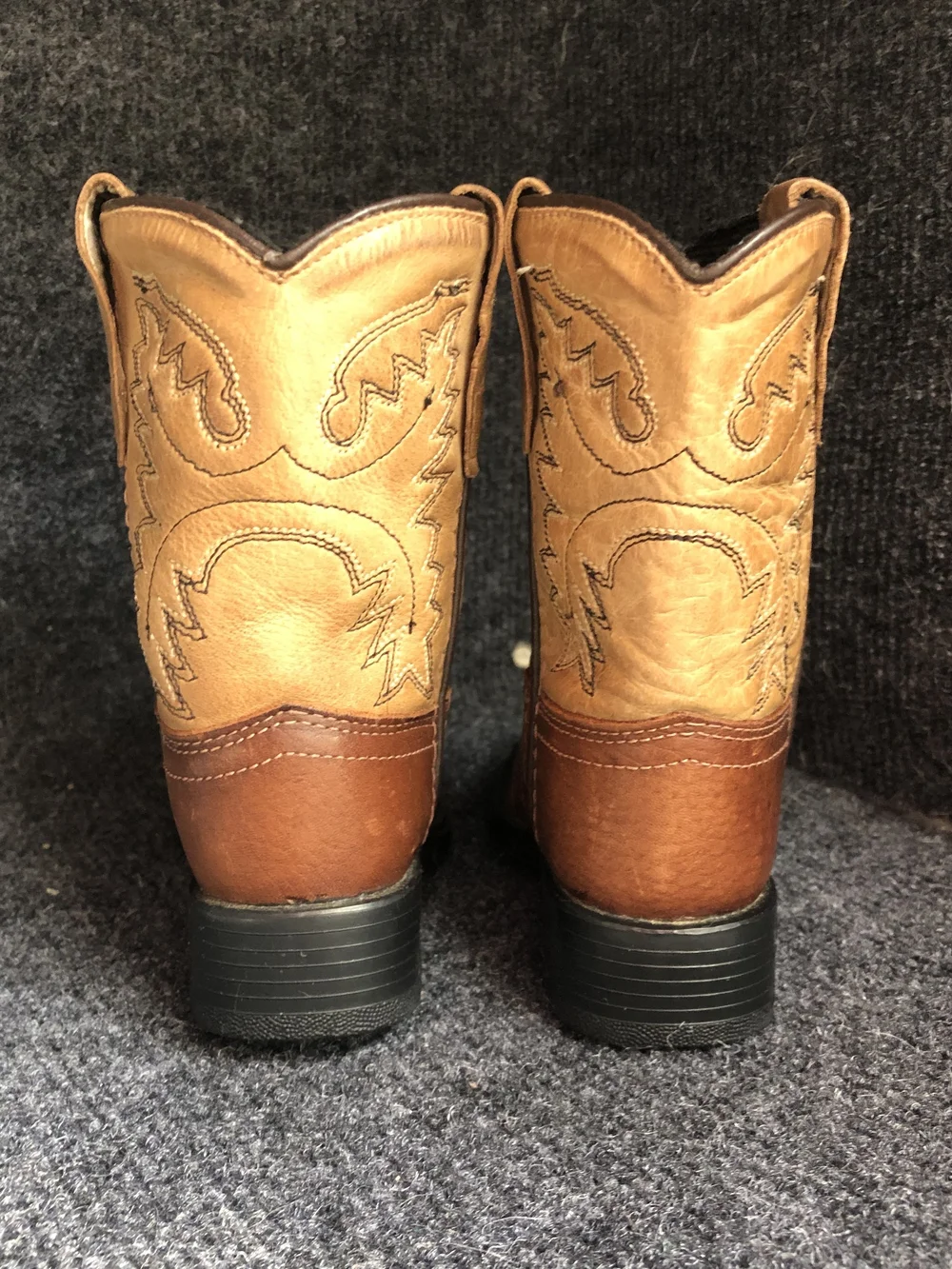 Old West Kids Two-Tone Brown & Tan Cowboy Boots
